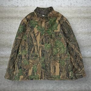 Vintage 90s Rebark Jacket Mens XL Hunting Camo Polyester Full Zip Insulated USA